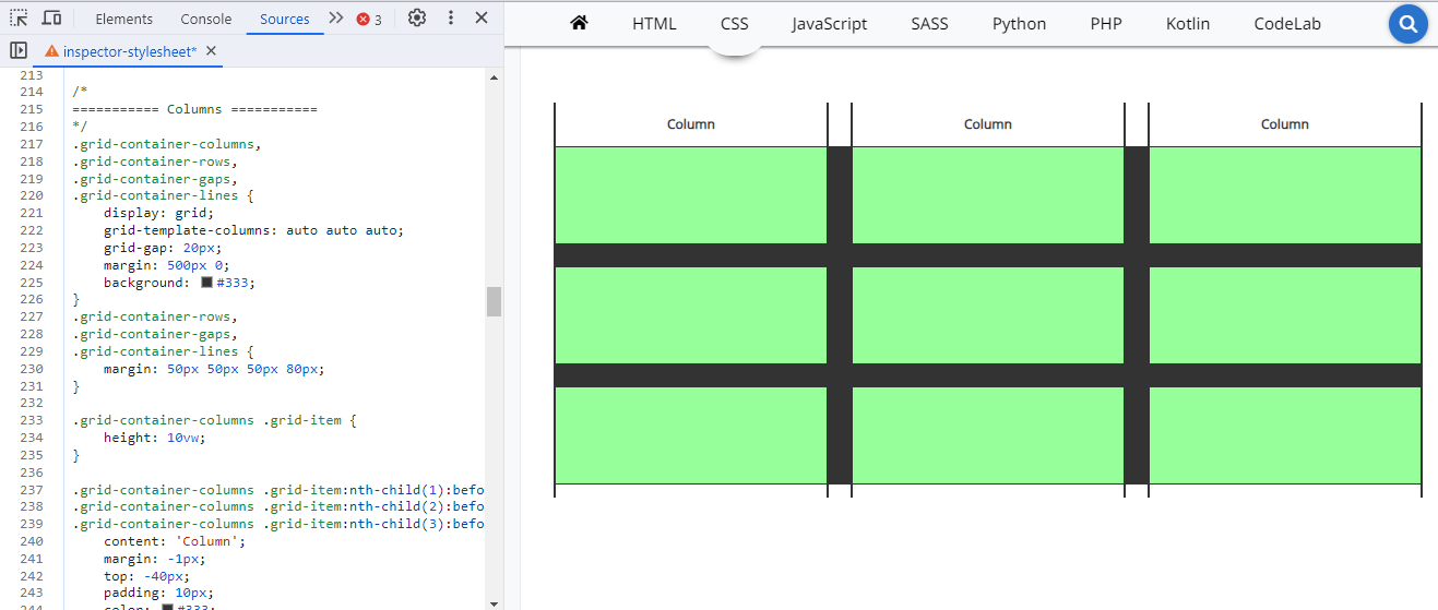 CSS Grids Refining and Debugging Via Developer Tools