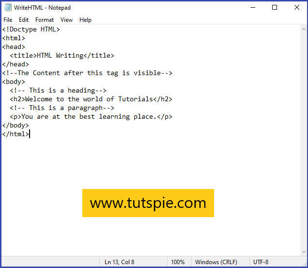 Notepad - An HTML or Text Editor in Windows