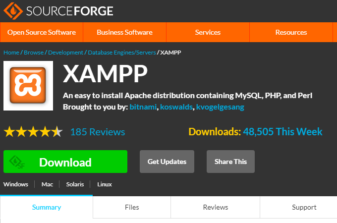 PHP Installation - XAMPP Server Download
